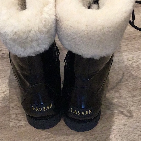 Lauren Ralph Lauren Zabby shearling lined cold weather mid calf boots used - Picture 4 of 6